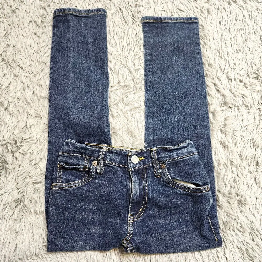 Levis 511 Slim Jeans Youth Girls‎ Size 8 Reg Low Rise Blue 24x22 Teens Stretch